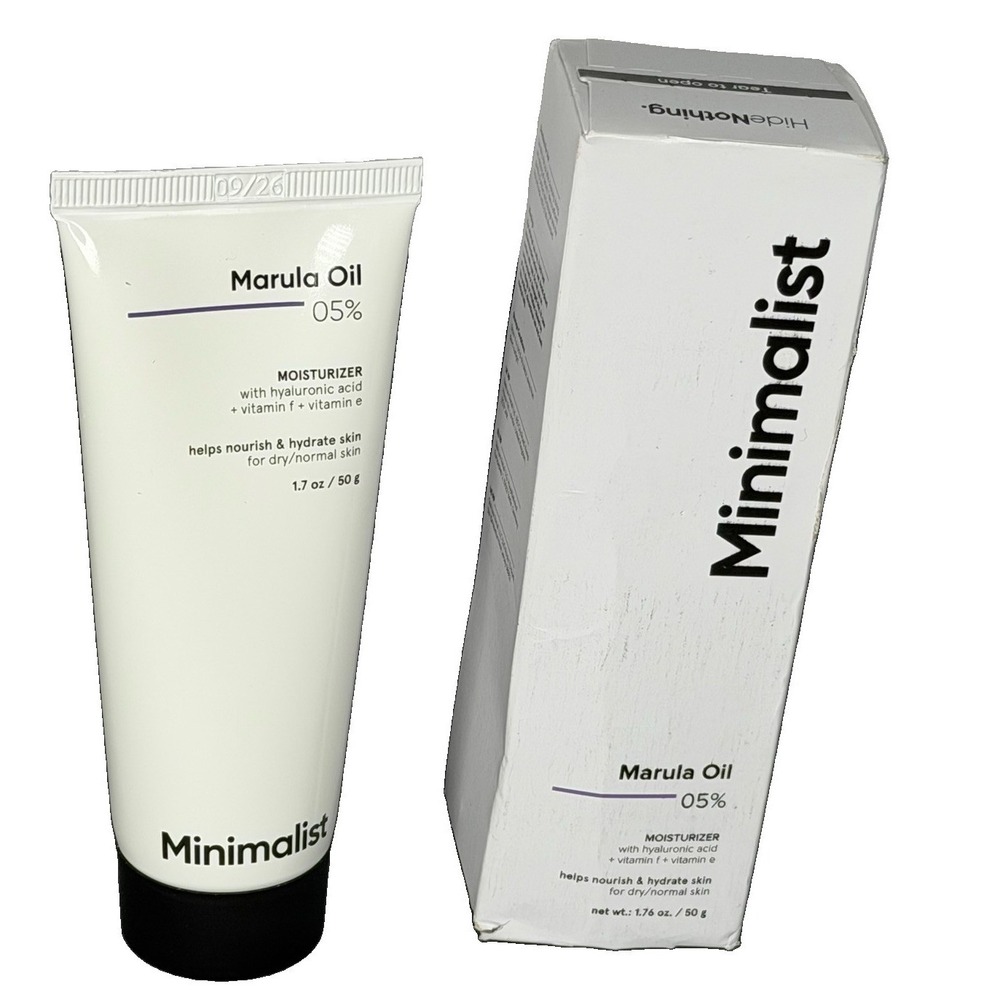 Minimalist Marula Oil 5% Moisturizer 50g Hyaluronic Acid Vitamin E New Boxed